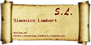 Simonics Lambert névjegykártya